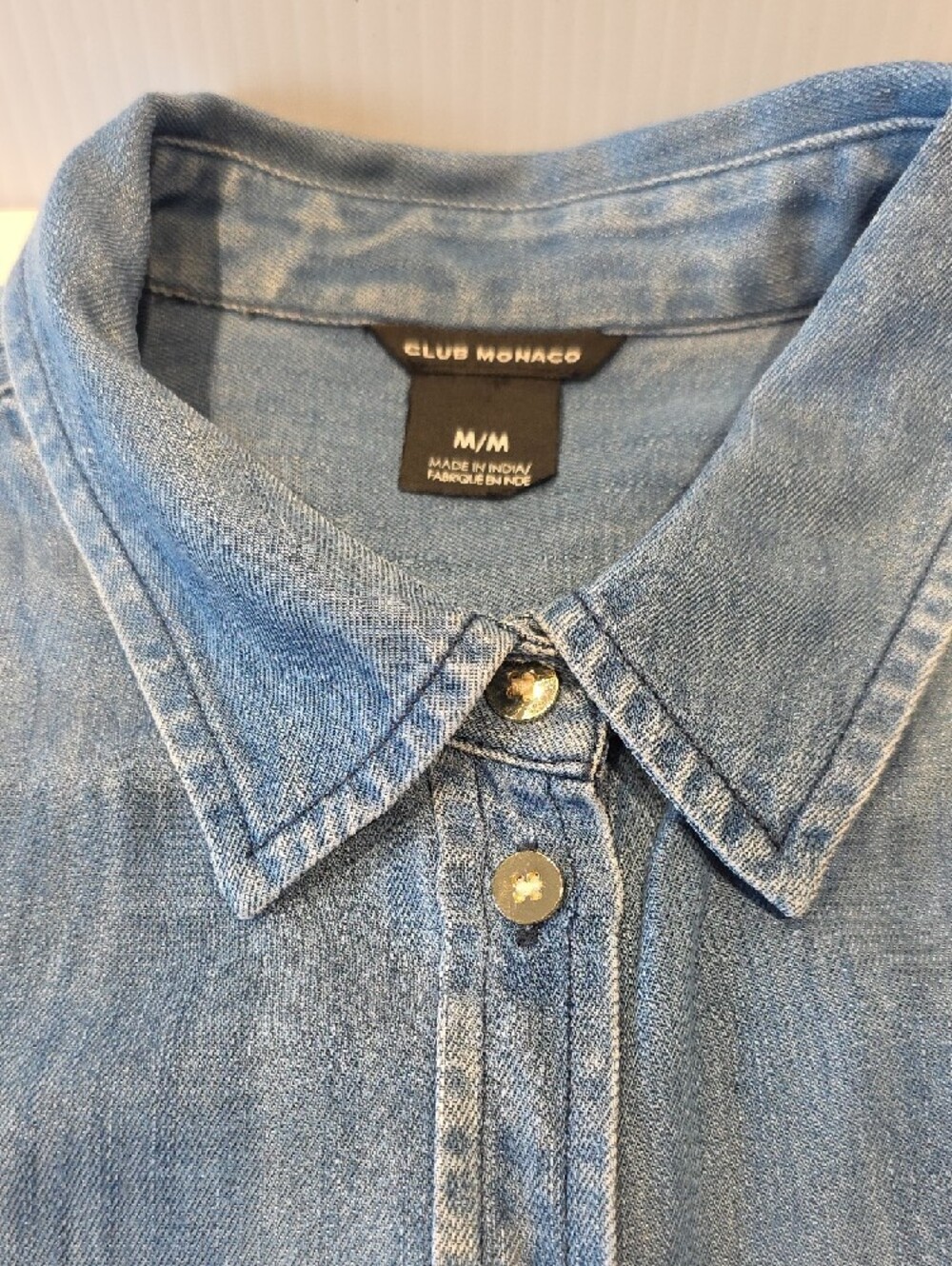 Club Monaco Light Blue Chambray Shirt - Picture 2 of 5